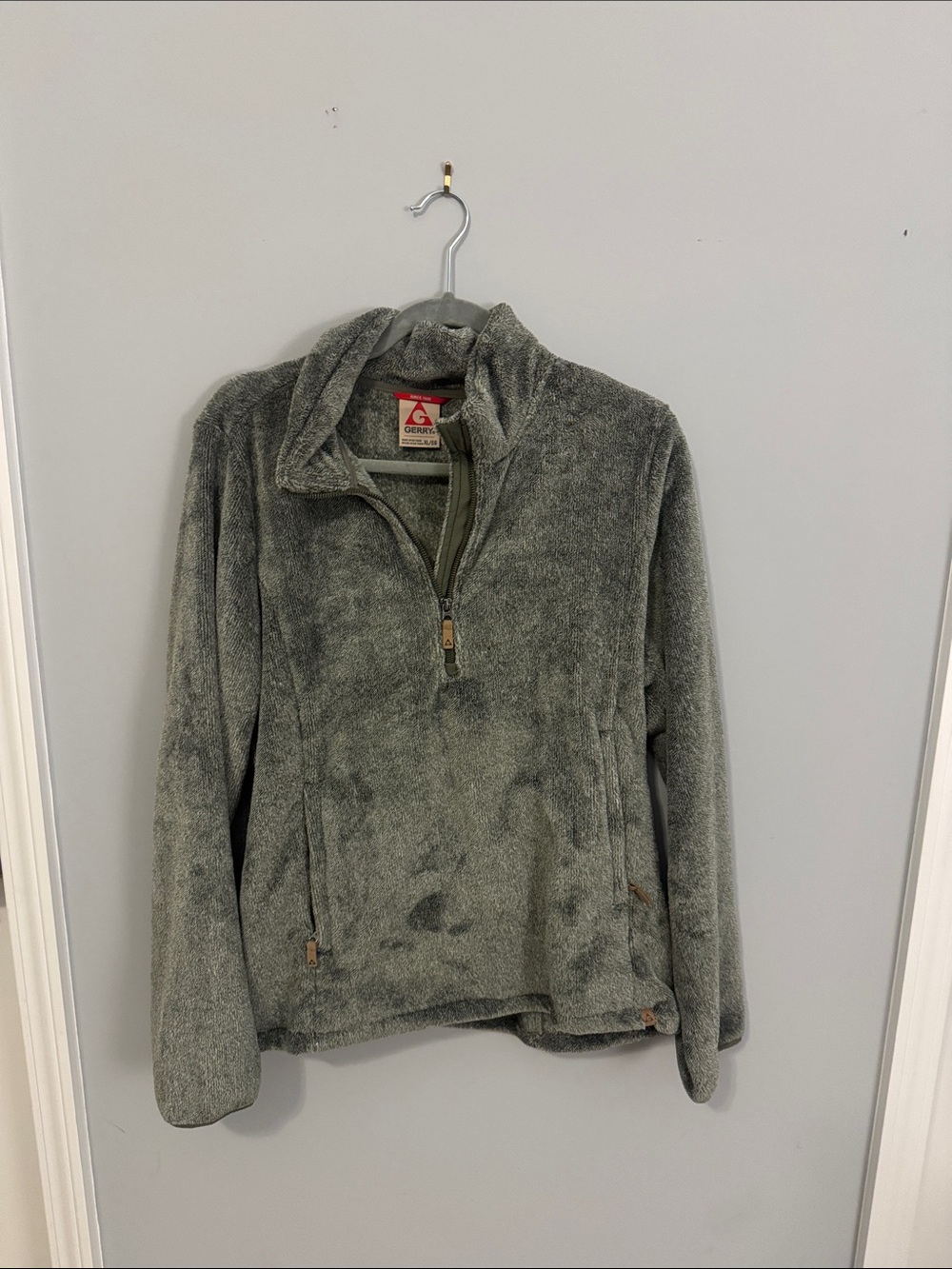 Weatherproof Plush Half-Zip Teddy Jacket - Gray